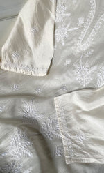 Load image into Gallery viewer, Women's Lakhnavi Handcrafted Chanderi Silk Semi - Stitched Kurta And Dupatta Set - HONC0314227