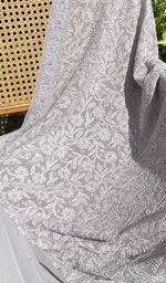 Load image into Gallery viewer, Women's Lakhnavi Handcrafted Pure Silk Georgette Chikankari Saree - HONC0216690