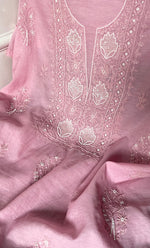 Load image into Gallery viewer, Women's Lakhnavi Handcrafted Mul Chanderi Unstitched Chikankari Full Suit Material - HONC0314659