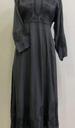 Load image into Gallery viewer, Sabana Women's Lucknowi Handcrafted Muslin Chikankari Anarkali Dress - HONC0149480