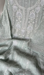 Load image into Gallery viewer, Laiba Women's Lakhnavi Handcrafted Mul Chanderi Semi - Stitched Anarkali And Dupatta Set - HONC0288583