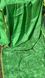 Load image into Gallery viewer, Women's Lakhnavi Handcrafted Tussar Silk Chikankari Saree - HONC0160728