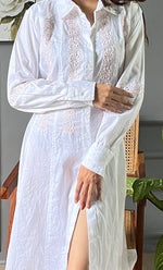 Load image into Gallery viewer, Niyat Women's Lucknowi Handcrafted Cotton Chikankari Long Dress - HONC0303746