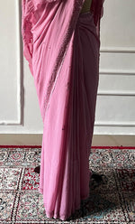 将图像加载到图库查看器中, Women's Lakhnavi Handcrafted Viscose Georgette Chikankari Saree - HONC0333857