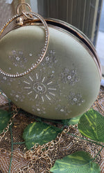 Load image into Gallery viewer, Elegant Floral Chikankari Handle Clutch - HONC0313580