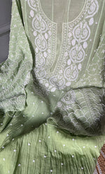 Load image into Gallery viewer, Women's Lakhnavi Handcrafted Mul Chanderi Semi - Stitched Anarkali And Dupatta Set - HONC0305931