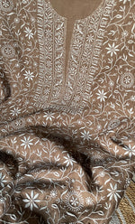 将图像加载到图库查看器中, Mehr Women's Lakhnavi Handcrafted Maheshwari Mul Chanderi Kurta And Dupatta Set - HONC0296501