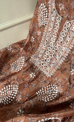 将图像加载到图库查看器中, Women's Lakhnavi Handcrafted Organza Chikankari Unstitched Kurta And Dupatta Set - HONC0332128