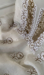 Load image into Gallery viewer, Women's Lakhnavi Handcrafted Pure Organza Chikankari Unstitched Kurta And Dupatta Set- HONC0359794