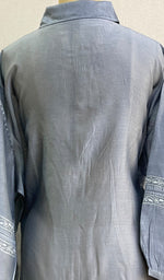 Load image into Gallery viewer, Fiza Women's Lakhnavi Handcrafted Chanderi Silk Semi- Stiched Chikankari Top - HONC0191707
