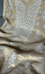 将图像加载到图库查看器中, Women's Lakhnavi Handcrafted Tissue Chanderi Unstitched Kurta And Dupatta Set - HONC0278193