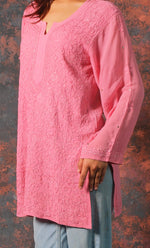 将图像加载到图库查看器中, Women's Lucknowi Handcrafted Viscose Georgette Chikankari Top - HONC0327523