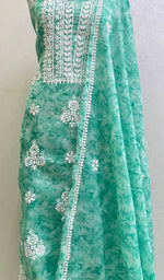 Load image into Gallery viewer, Women's Lucknowi Handcrafted Kota Chanderi Chikankari Kurta And Dupatta Set - HONC0142189