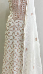 Load image into Gallery viewer, Women's Lakhnavi Handcrafted Mul Chanderi Kurta And Dupatta Set - HONC0170067