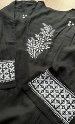 将图像加载到图库查看器中, Women's Lucknowi Handcrafted Modal Cotton Chikankari Kurti - HONC0298736