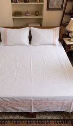 Load image into Gallery viewer, Lakhnavi Handcrafted Cotton Chikankari Bedsheet Set - HONC0364220