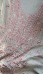 将图像加载到图库查看器中, Women's Lakhnavi Handcrafted Mul Chanderi Unstitched Kurta And Dupatta Set - HONC0287715