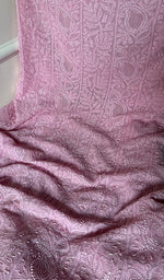 Load image into Gallery viewer, Women's Lakhnavi Handcrafted Viscose Georgette Chikankari Full Suit Material - HONC0267287