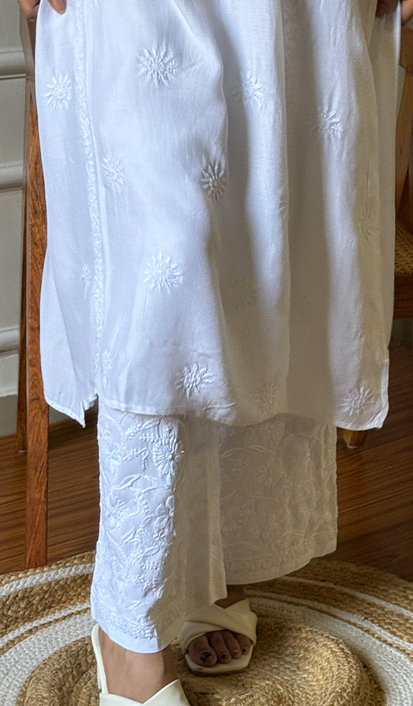 Women's Lucknowi Handcrafted Muslin Chikankari Kurti - HONC0202066