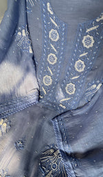 将图像加载到图库查看器中, Women's Lakhnavi Handcrafted Mul Chanderi Semi - Stitched Anarkali And Dupatta Set - HONC0284778