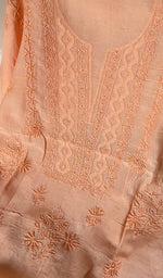 Load image into Gallery viewer, Women's Lakhnavi Handcrafted Mul Chanderi Semi - Stitched Kurta And Dupatta Set - HONC0226783