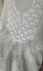 将图像加载到图库查看器中, Jazba Women's Lakhnavi Handcrafted Mul Chanderi Unstitched Kurta And Dupatta Set- HONC0332777