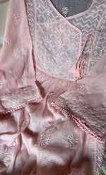 将图像加载到图库查看器中, Sehmat Women's Lakhnavi Handcrafted Kota Cotton Semi -Stitched Angrakha And Dupatta Set- HONC0300704