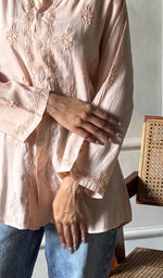 Load image into Gallery viewer, Bhumika Women's Lakhnavi Handcrafted Cotton Chikankari Top - HONC0346296