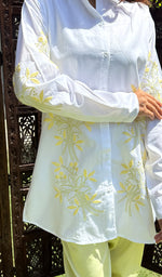 Load image into Gallery viewer, Women's Lakhnavi Handcrafted Cotton Chikankari Top - HONC0282059