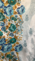 将图像加载到图库查看器中, Women's Lakhnavi Handcrafted Cotton Chikankari Unstitched Kurti Fabric - HONC0284346