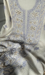 Load image into Gallery viewer, Women's Lakhnavi Handcrafted Mul Chanderi Unstitched Kurta And Dupatta Set- HONC0309619