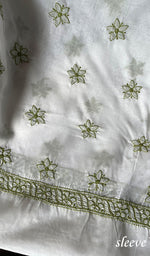 将图像加载到图库查看器中, Women's Lakhnavi Handcrafted Cotton Chikankari Unstitched Kurti Fabric - HONC0284330