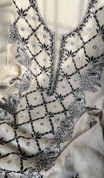 将图像加载到图库查看器中, Shirin Women's Lakhnavi Handcrafted Mul Chanderi Unstitched Kurta And Dupatta Set - HONC0295584