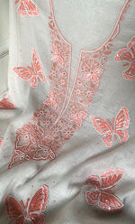 Load image into Gallery viewer, Titlee Women's Lakhnavi Handcrafted Unstitched Mul Chanderi Kurta And Dupatta Set - HONC0304156