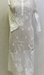 Load image into Gallery viewer, Women's Lucknowi Handcrafted Mul Cotton Chikankari Kurti- HONC0154921