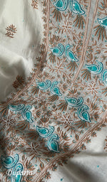 Load image into Gallery viewer, Gulbano Women's Lakhnavi Handcrafted Mul Chanderi Unstitched Kurta And Dupatta Set - HONC0241736