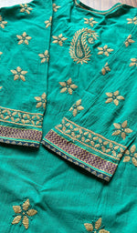 将图像加载到图库查看器中, Women's Lakhnavi Handcrafted Cotton Chikankari Kurti - NC03875