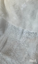 将图像加载到图库查看器中, Women's Lakhnavi Handcrafted Organza Chikankari Unstitched Kurti Fabric - HONC0288684