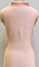 将图像加载到图库查看器中, Fiza Women's Lakhnavi Handcrafted Chanderi Silk Semi- Stiched Chikankari Top - HONC0187498