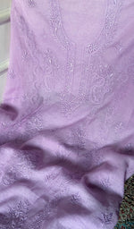 Load image into Gallery viewer, Women's Lakhnavi Handcrafted Mul Chanderi Unstitched Chikankari Full Suit Material - HONC0326124