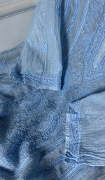 Load image into Gallery viewer, Women's Lakhnavi Handcrafted Mul Chanderi Semi - Stitched Chikankari Full Suit Material - HONC0359801