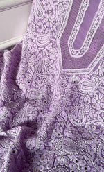 Load image into Gallery viewer, Women's Lucknowi Handcrafted Faux-Georgette Chikankari Suit Material - HONC0263370