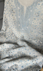 Load image into Gallery viewer, Women's Lakhnavi Handcrafted Maheshwari Mul Chanderi Unstitched Kurta And Dupatta Set- HONC0276234