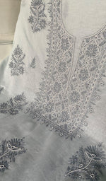 Load image into Gallery viewer, Women's Lakhnavi Handcrafted Mul Chanderi Unstitched Chikankari Full Suit Material - HONC0295747