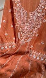 Load image into Gallery viewer, Laiba Women's Lakhnavi Handcrafted Mul Chanderi Semi - Stitched Anarkali And Dupatta Set - HONC0283872