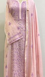 Load image into Gallery viewer, Women's Lakhnavi Handcrafted Mul Chanderi Kurta And Dupatta Set - HONC0170089