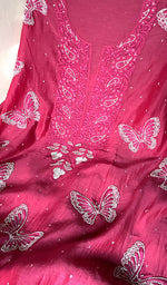 Load image into Gallery viewer, Titlee Women's Lakhnavi Handcrafted Mul Chanderi Unstitched Kurta And Dupatta Set - HONC0252771