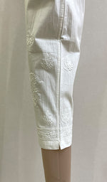 Load image into Gallery viewer, Women's Lakhnavi Handcrafted Cotton Chikankari Pant - HONC0166245