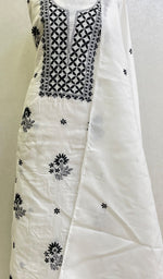 Load image into Gallery viewer, Women's Lakhnavi Handcrafted Cotton Chikankari Kurta And Dupatta Set- HONC0161740