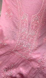 将图像加载到图库查看器中, Women's Lakhnavi Handcrafted Mul Chanderi Unstitched Chikankari Full Suit Material - HONC0314660